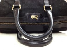 Photo6: Auth Celine mini Boston Bag Canvas Black hand bag purse 5D213230 (6)