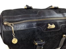 Photo11: Auth Celine mini Boston Bag Canvas Black hand bag purse 5D213230 (11)