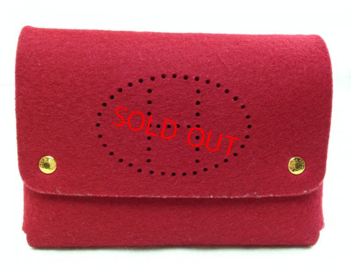 Photo1: Authentic HERMES Trump Case Pouch red 5i220670p (1)