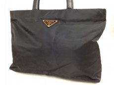 Photo1: AUTHENTIC PRADA BLACK NYLON HAND BAG  5i290P70p (1)