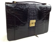 Photo1: Genuine REAL CROCODILE Leather Handbag 5j130960 (1)
