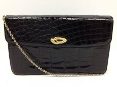 Photo1: Embossed Patent Leather Black Chain Shoulder Party Bag 5L090720#   (1)