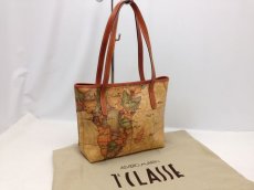 Photo1: ALVIERO MARTINI PRIMA CLASSE PVC Leather Tote bag Map 5l150230 (1)