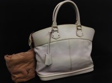 Photo1: Authentic LOUIS VUITTON HAND BAG BEIGE LEATHER 5L150670 (1)