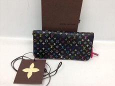 Photo1: Auth Louis Vuitton Multi color Black Portefeuille Insolite Long Wallet 6C220090# (1)