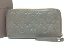 Photo1: Authentic Louis Vuitton Anne Plat cement zippy wallet Leather Brown 6D260360# (1)