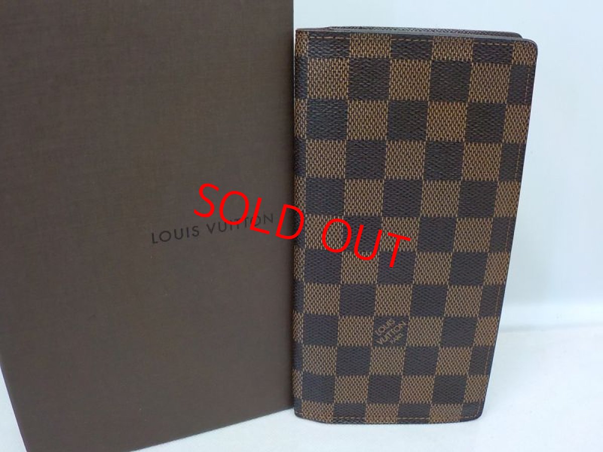 Photo1: Auth Louis Vuitton Damier Bifold Long Wallet PVC Brown Vintage 6E240610s (1)