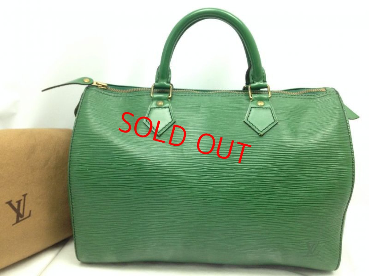 Photo1: Auth Louis Vuitton Epi Green Speedy 30 Boston bag handbag 6G190250m (1)