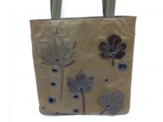 Photo2: Authentic Prada Composite Material Brown Hand Bag Leaves motif 6K290120N (2)