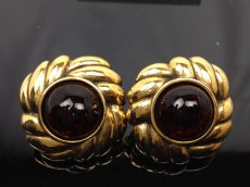 Photo2: AUTH CHANEL Jwelry stone motif Gold tone EARRINGS VINTAGE 7A110430N (2)