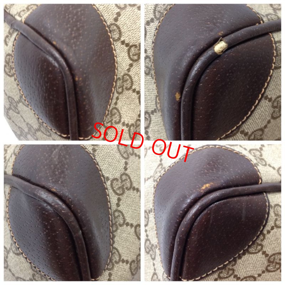 Photo6: Auth GUCCI GG Pattern PVC Brown Boston Hand Bag Vintage 7A180180m (6)