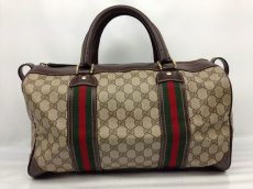 Photo2: Auth GUCCI GG Pattern PVC Brown Boston Hand Bag Vintage 7A180180m (2)