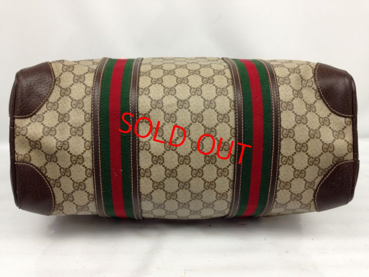 Photo5: Auth GUCCI GG Pattern PVC Brown Boston Hand Bag Vintage 7A180180m (5)