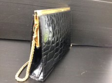 Photo4: Auth GUCCI Crocodile leather 2 way Shoulder Clutch bag Black RARE 7C280880m (4)