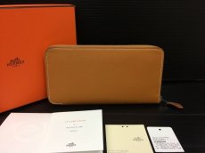 Photo1: Auth HERMES Veau Epson Azap Long Silk In Zippy Zip Wallet Brown 7E300350s (1)