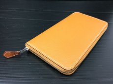 Photo4: Auth HERMES Veau Epson Azap Long Silk In Zippy Zip Wallet Brown 7E300350s (4)