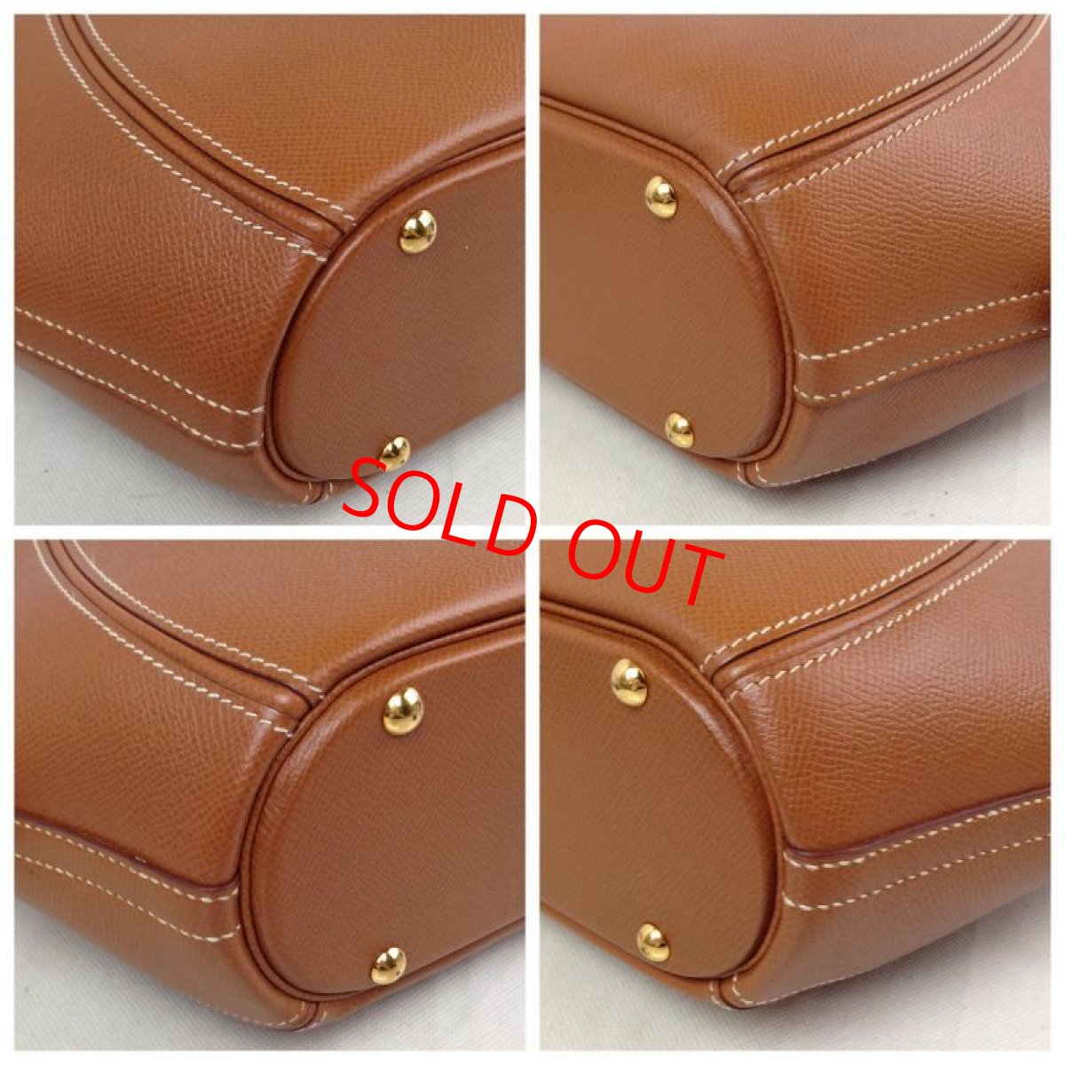 Photo10: Auth HERMES Ile De Shiki 2way Hand Bag Brown Pig Skin Vintage JT03965 7G070020m (10)