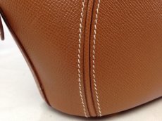 Photo12: Auth HERMES Ile De Shiki 2way Hand Bag Brown Pig Skin Vintage JT03965 7G070020m (12)