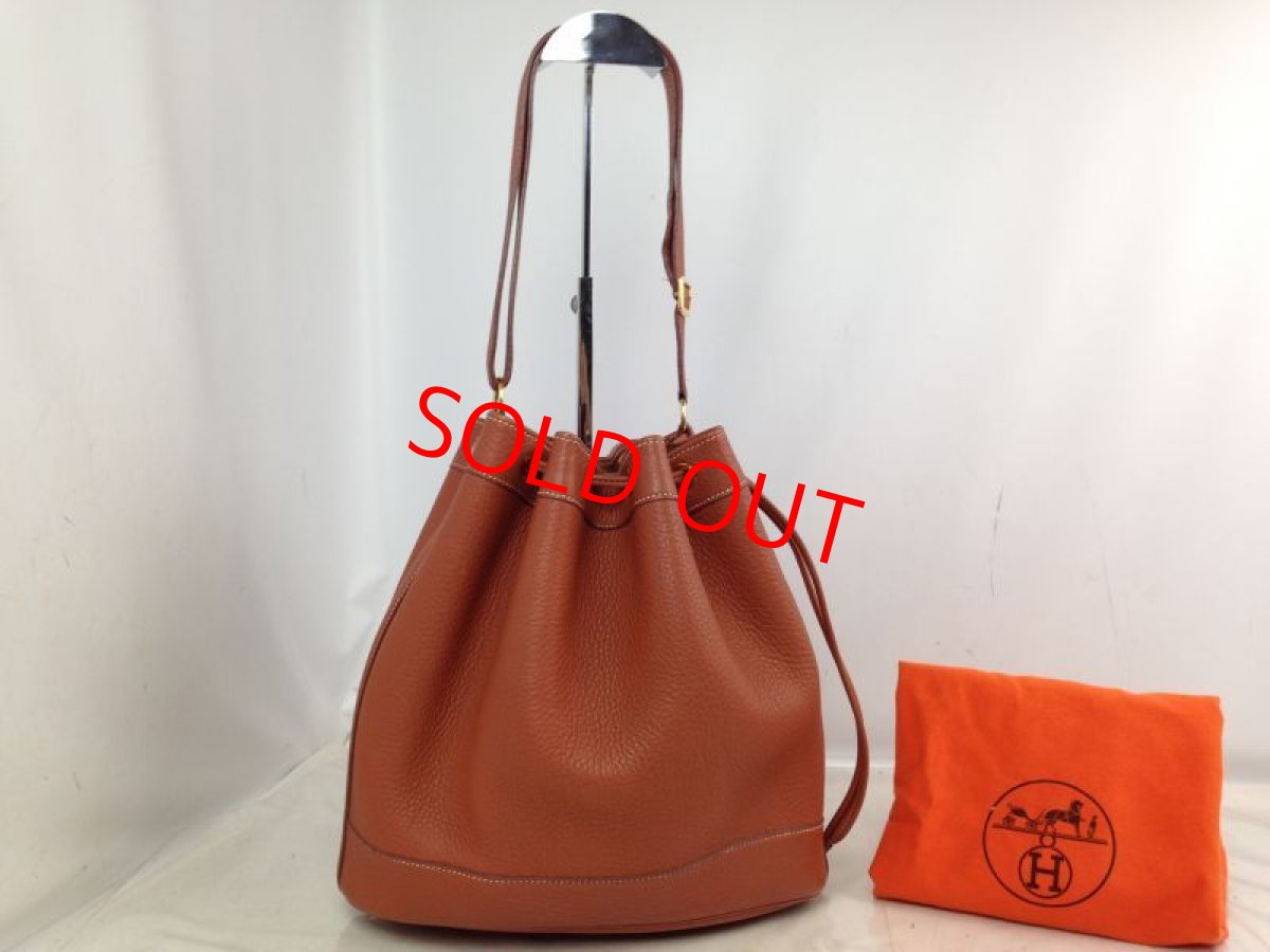 Photo1: Auth HERMES Taurillon Clemence MARKET PM V04559 Brown Shoulder Bag 7G070010m (1)