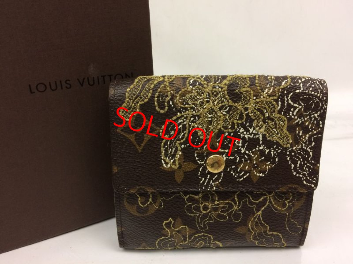 Photo1: Auth Louis Vuitton Monogram Dentelle Trifold Wallet M95395 7i140340m (1)