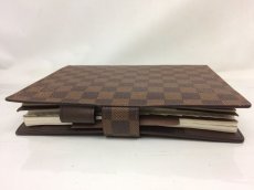 Photo4: Authentic LOUIS VUITTON Damier Ebene Brown Agenda GM Planner Cover 7J180140p (4)