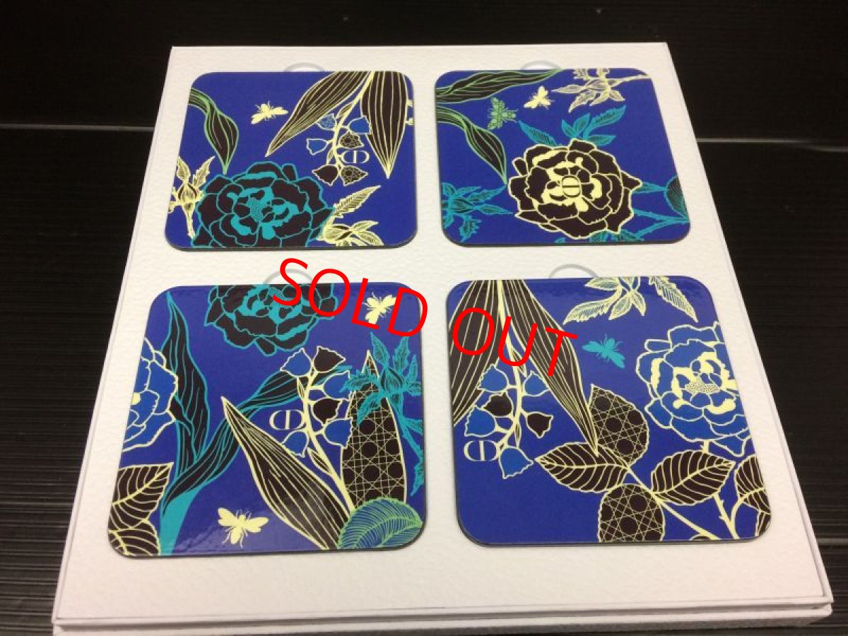 Photo1: Auth Christian Dior Botanical Art Coasters 4set 7K220050m (1)