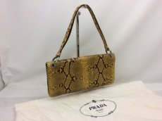 Photo1: Auth PRADA Python Shoulder Hand Bag Black 7K220580m (1)