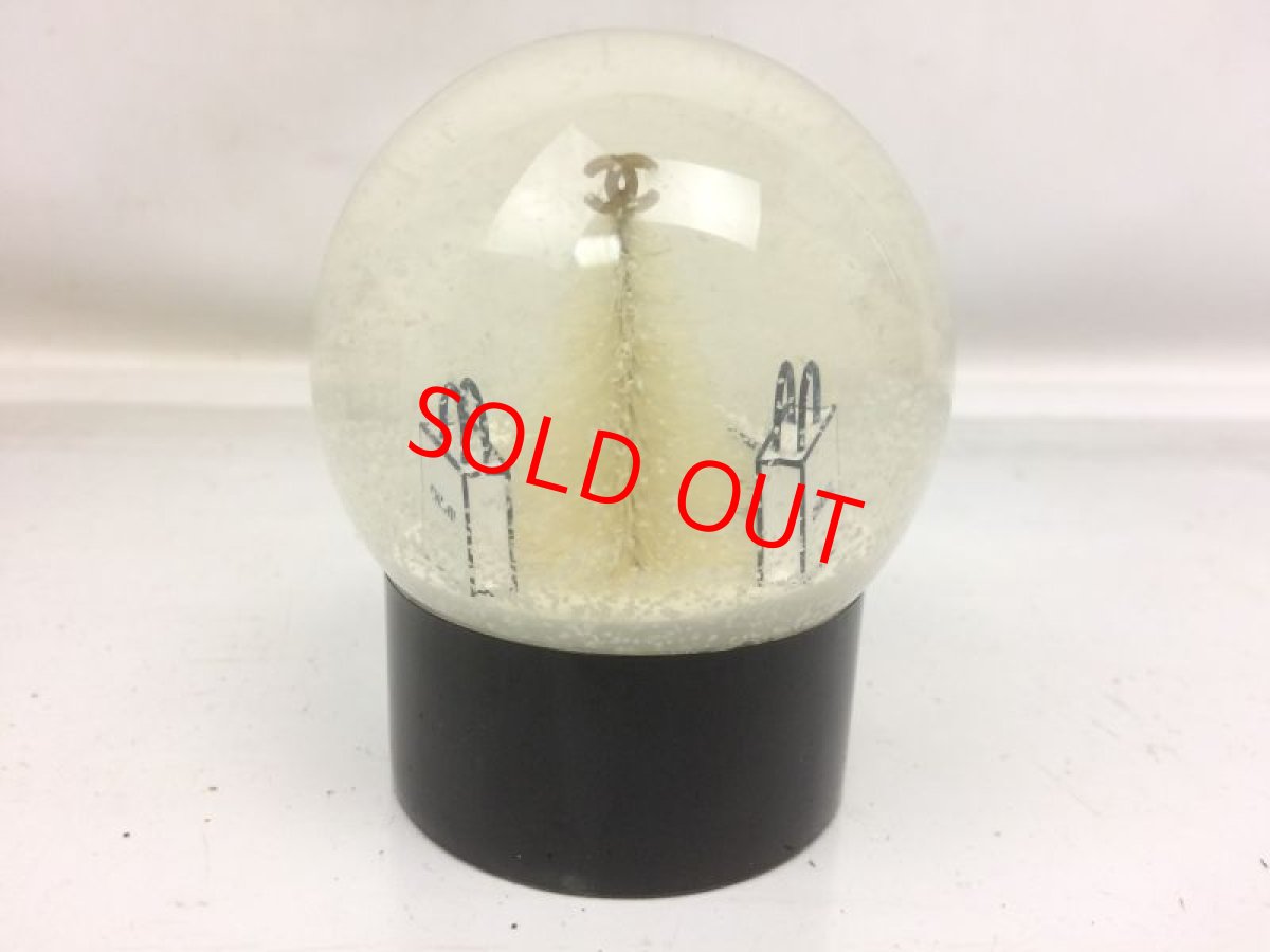 Photo3: Auth CHANEL CC Logos Snow Globe Dome Object Glass White 7K230020r (3)