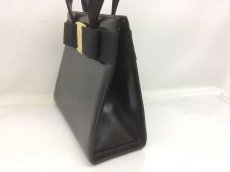 Photo4: Auth Salvatore Ferragamo Leather Hand Bag Black 7K280290r (4)