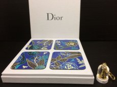 Photo1: Auth Christian Dior Botanical Art Coasters and Snow Globe Key Chain 7L060900r (1)