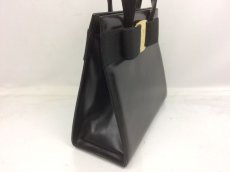 Photo5: Auth Salvatore Ferragamo Leather Hand Bag Black 7K280290r (5)
