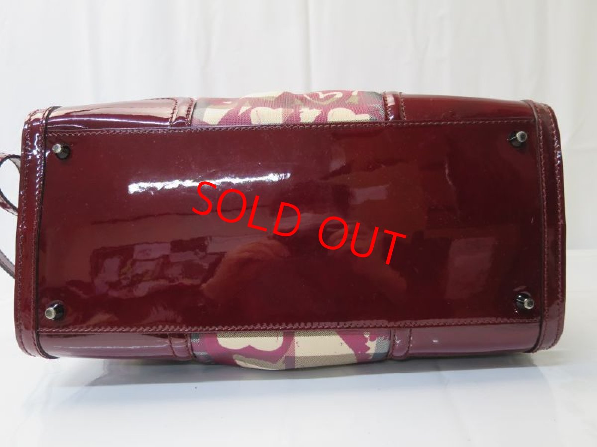 Photo6: Auth BURBERRY Heart Canvas 2 Way Shoulder Hand Bag 8C080060r (6)