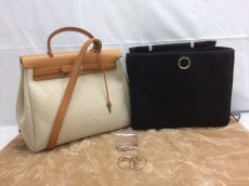 Photo1: Hermes Her bag 2 way Black & White Canvas Bag Without Lock 8C240040n (1)