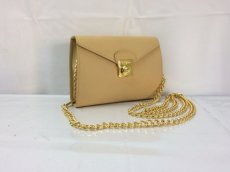 Photo1: Auth Salvatore Ferragamo Gold Chain Shoulder Strap Shoulder Poach 8C270350r (1)