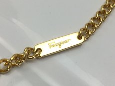 Photo8: Auth Salvatore Ferragamo Gold Chain Shoulder Strap Shoulder Poach 8C270350r (8)