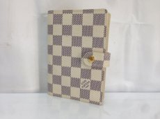 Photo1: Auth LOUIS VUITTON Damier Azur Agenda PM Day Planner Note Book Cover 8D170370n (1)