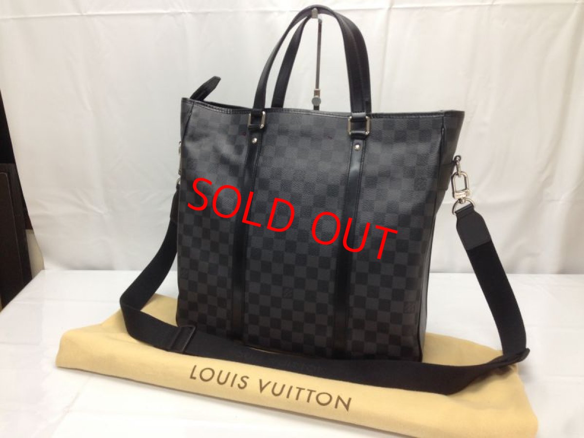 Photo1: Auth LOUIS VUITTON Tadao Handbag Damier Graphite  N51192  8D180030t (1)