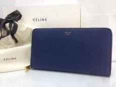 Photo1: Auth CELINE Dark Blue Zippy Wallet 8E010020m (1)