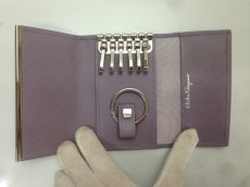 Photo7: Auth Salvatore Ferragamo Leather Key Holder Purple 8E260220m (7)