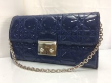 Photo1: Auth Christian Dior Miss Dior Chain Wallet Enamel Blue 8E170480n (1)