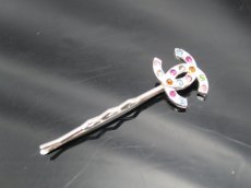 Photo4: Auth CHANEL Hair Clips with Rhinestone Hairpin 8F200560m (4)