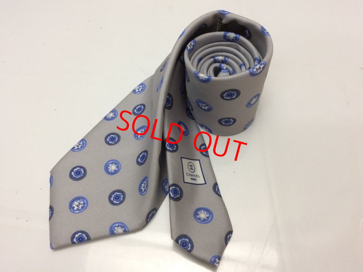 Photo2: Auth CHANEL 100% Seta Soie Silk Necktie made in Italy 8G310110m (2)