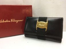 Photo1: Auth Salvatore Ferragamo Black Key Case 6 Rings 8G310150m (1)