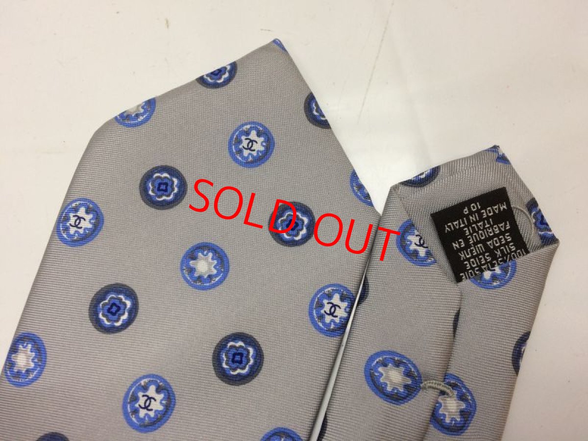 Photo3: Auth CHANEL 100% Seta Soie Silk Necktie made in Italy 8G310110m (3)