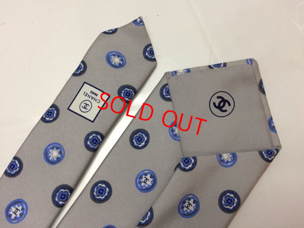 Photo4: Auth CHANEL 100% Seta Soie Silk Necktie made in Italy 8G310110m (4)