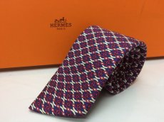 Photo1: Auth Hermes Paris 100% Silk Necktie 7187 UA  8H090050n (1)