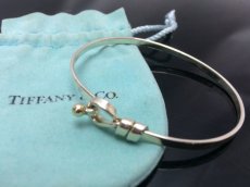 Photo1: Auth TIFFANY & Co. 925 Silver 750 Gold bracelet 8H220950n (1)
