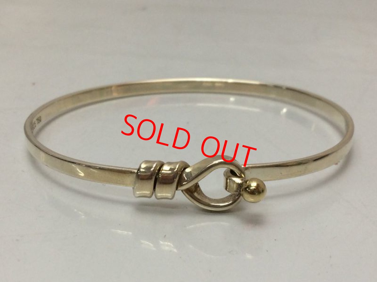 Photo4: Auth TIFFANY & Co. 925 Silver 750 Gold bracelet 8H220950n (4)