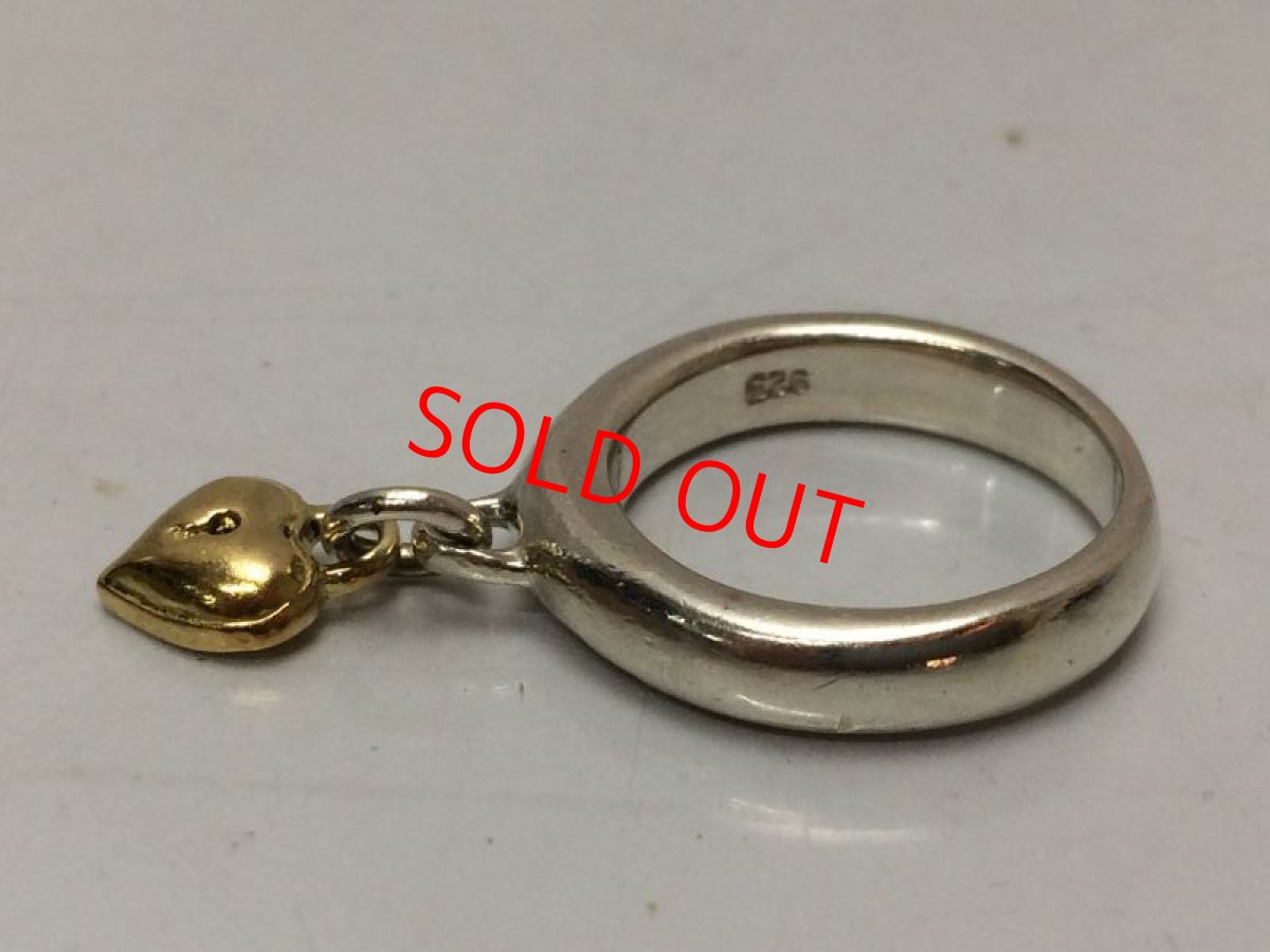 Photo4: Auth TIFFANY & Co. 925 Silver 750 Gold Heart motif Ring US size 5.25 8H220940n (4)