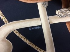 Photo7: Auth Hermes Cannes & Pommeaux Scarf 100% Silk Made in France 8H220150m (7)